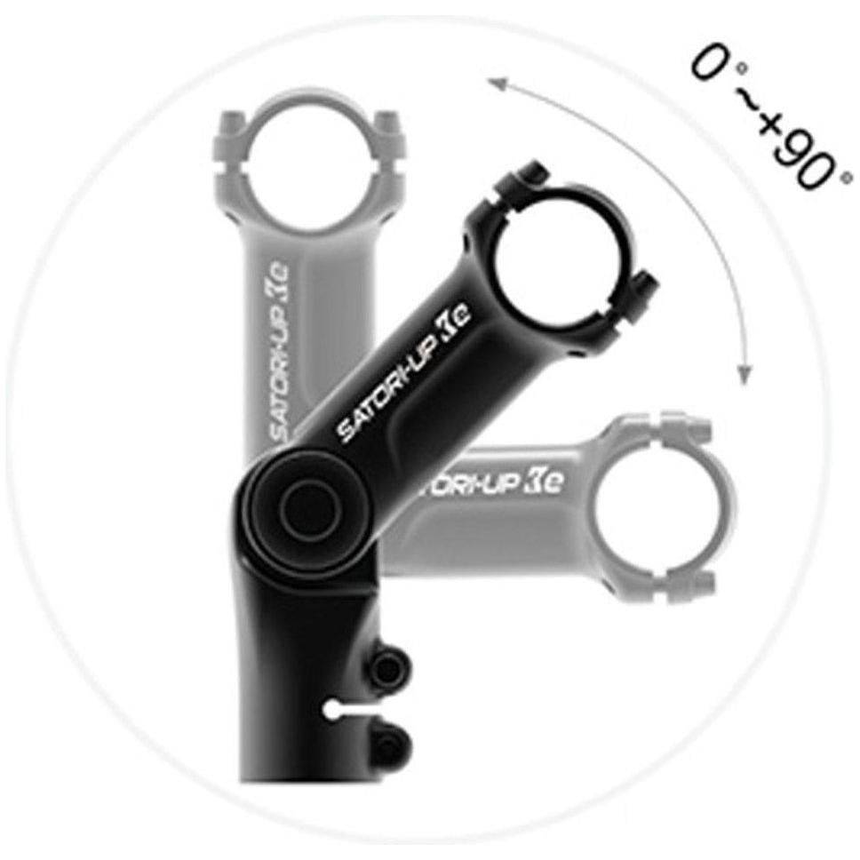 Matzwarte Satori Up2+ verstelbare stuurpen van 110 mm voor fiets met Ø31.8 mm stuur, verstelbaar voor comfortabele rijpositie