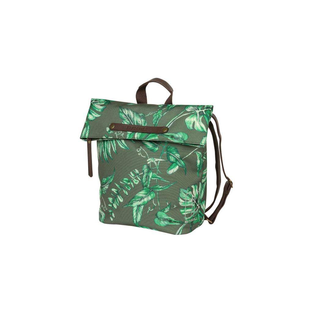 Basil Ever-Green fietsrugzak met waterafstotende stof en hook-on systeem, 40% gerecycled PET, zwarte kleur