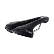 Zwart Selle Italia Max Flite Boost Gel Superflow L3 racefiets en MTB zadel met TI 316 Rails, comfortabel en lichtgewicht.