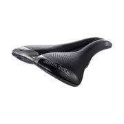 Zwart Selle Italia Max S5 Superflow racefiets- en MTB-zadel met ergonomisch ontwerp en comfort, zichtbaar op de afbeelding.