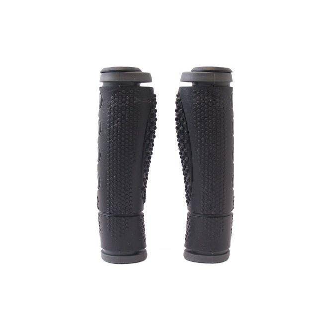 Marwi sportieve handvatten zwart/grijs 128mm, 2-componenten, 1-kant open, geschikt voor fiets of sportuitrusting