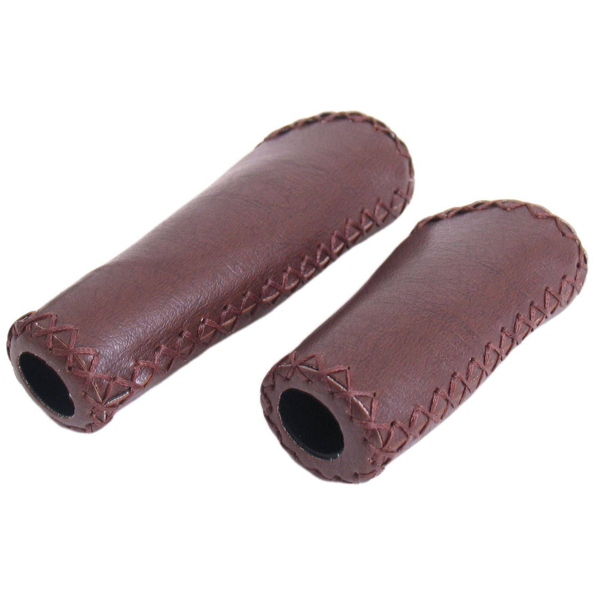 Donkerbruine Edge handvatset van kunstleer, 135/92 mm, met mat afwerking voor meubels of kasten