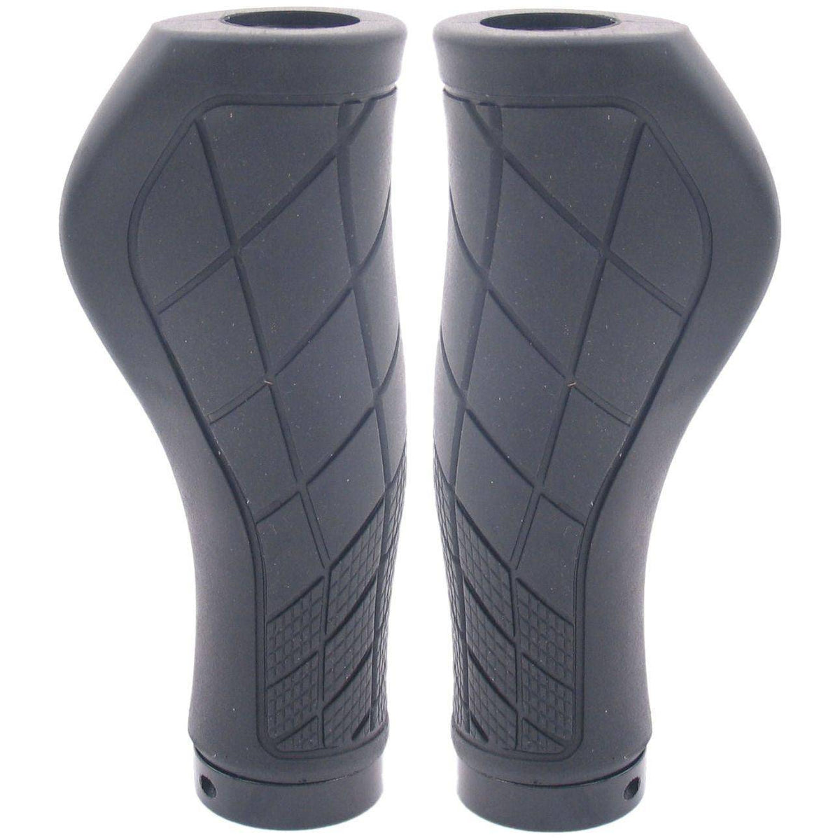 Zwarte Edge Ergocity handvatset van 136 mm met lockring, geschikt voor fiets of scooter, zichtbaar in de afbeelding.