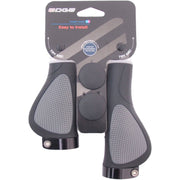 Edge Ergocity Plus handvatten met lockring, zwart en grijs, voor comfortabele grip en stevigheid op je fiets.