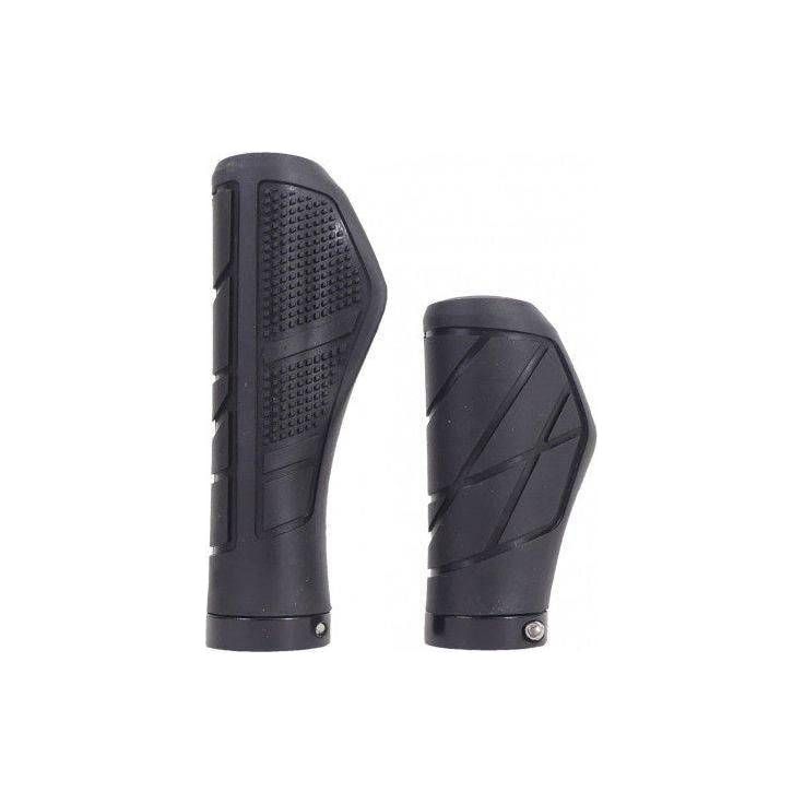 Edge Urban handvatset met lockring, comfortabele handvatten voor fiets, zwart kleur, inclusief bevestigingsmaterialen.