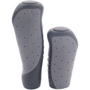 Zwarte en grijze Edge Ergocity handvatset met rubberen, zachte grip voor comfortabele fietshandvatten.
