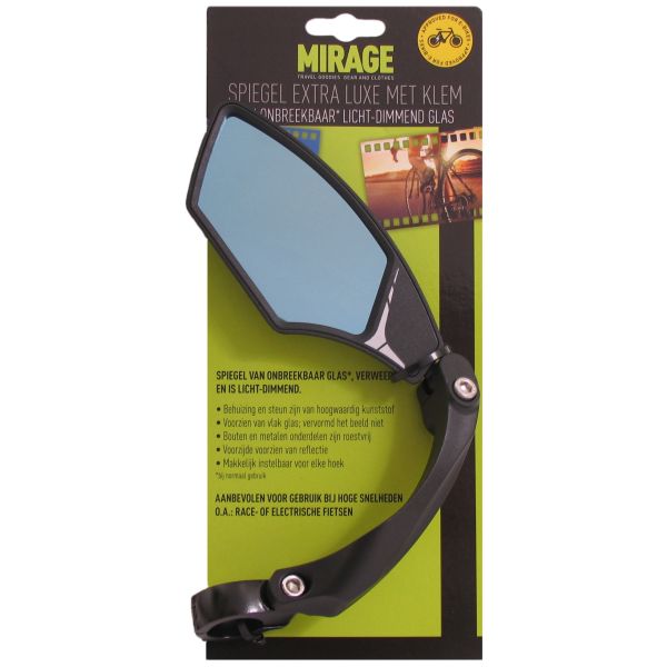 Mirage Spiegel links met licht dimmend glas - multi-verstelbaar voor speed-pedelec - Le Coq Wielerartikelen