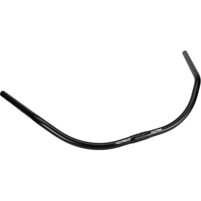 Zwart staal stuur voor Ergotec Beach Cruiser 25,4 x 700 mm stadsfiets, zichtbaar op de afbeelding