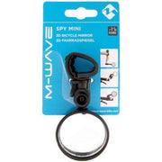 M-Wave Spy Mini kort fietsspiegels, compacte en verstelbare achteruitkijkspiegel voor fietsen, zwart kunststof frame
