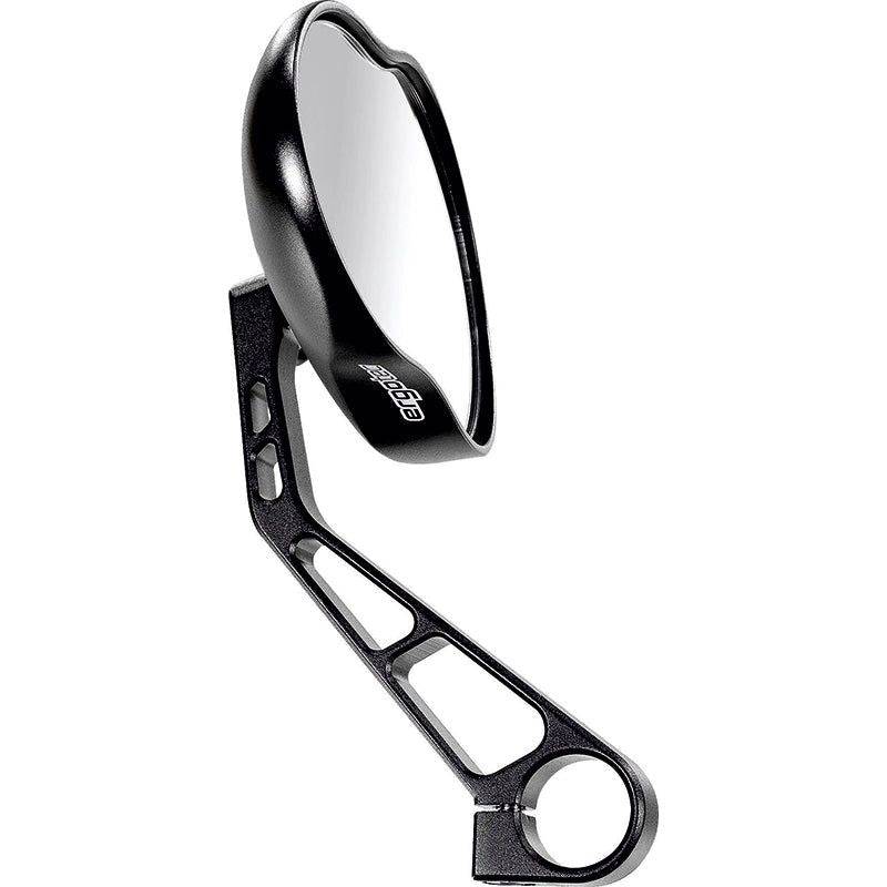 Ergotec M-99 fietsspiegel met ronde spiegel en zwart frame, geschikt voor fietsers voor beter zicht en veiligheid