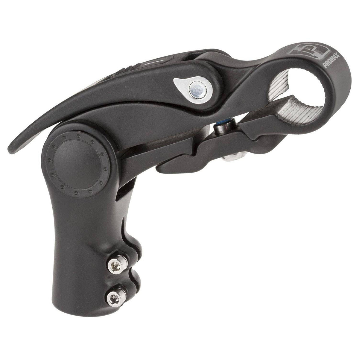 Promax verstelbare stuurpen met hevel, mat zwart, 31,8 mm diameter, 110 mm lengte en 28,6 mm stuurvastheid voor fiets.