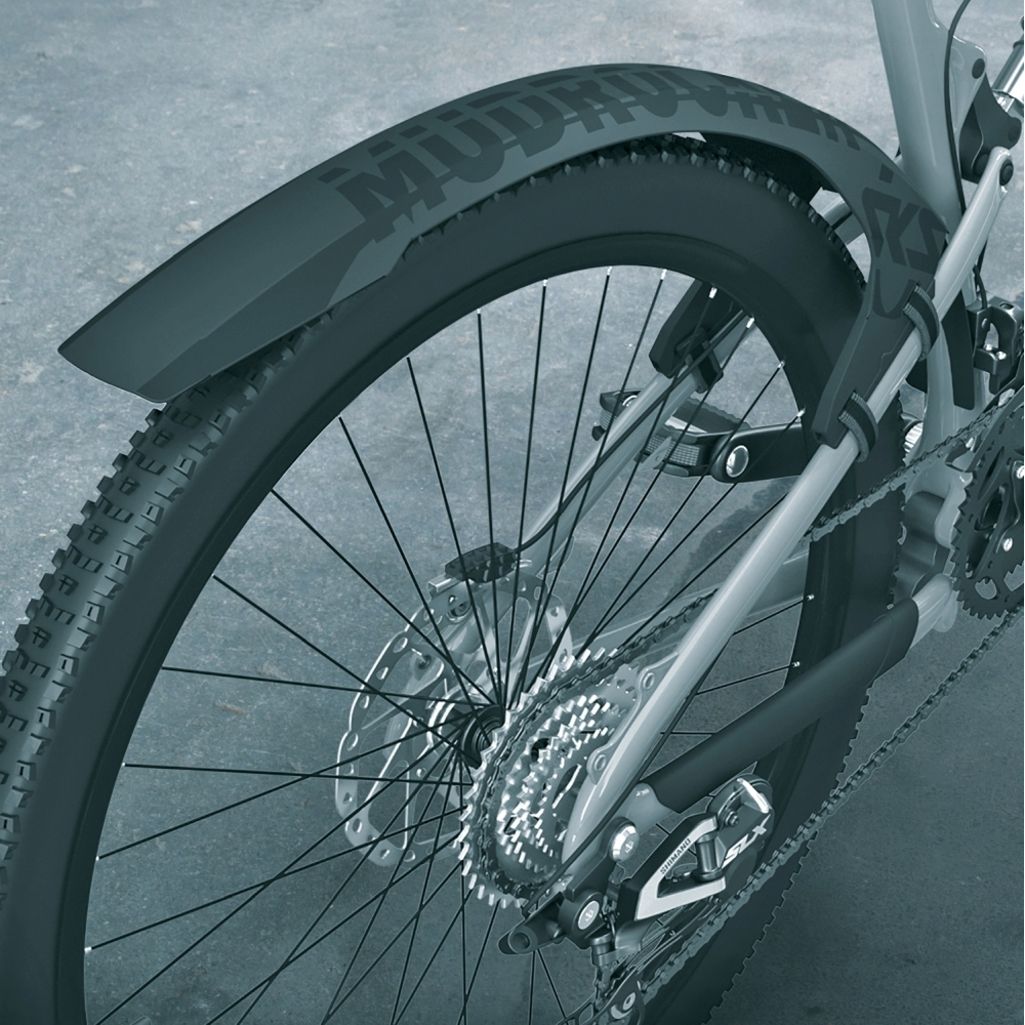 Zwart SKS achterspatbord Mudrocker PVC voor 27.5 en 29 inch mountainbikes, beschermt tegen modder en vuil