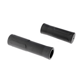 Zwart handvatpaar Westphal #424 Shimano 92/122mm met Ø23mm, geschikt voor fietssturen, getoond in close-up.