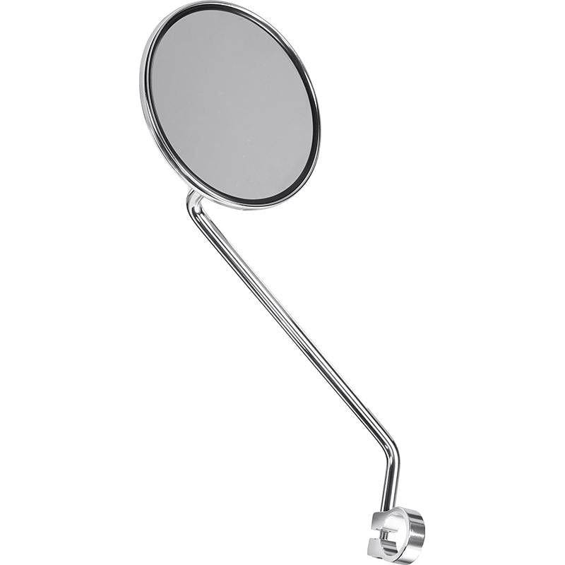 Verchroomde Ergotec M-66 L fietsspiegel van 95 mm met verstelbaar arm voor veilig inzicht.