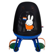 Qibbel Kinderzitje Air Nijntje blauw achterop fiets, kinderfietsstoeltje voor veilige ritten, merk Qibbel.