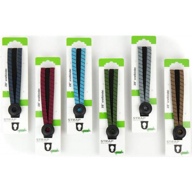 Set van 12 Widek Triobinder snelbinders met zwarte stalen platen, assorti van 6 kleuren, voor stevige bevestiging.