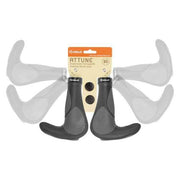 Zwart/grijs M-Wave Ergogel D3 handvatset voor Velo met gelvulling en klem, comfortabel en geschikt voor fietsen.