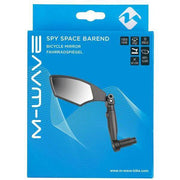 M-Wave Spy Space fietsspiegel voor links, montage op stuuruiteinde, zwart plastic met verstelbare arm, geschikt voor fietser.