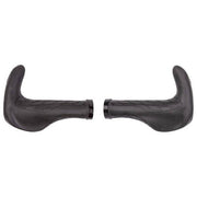 M-Wave Cloud Ergomax Fix Be handvatset met comfortabele rubberen handvatten voor fietsen, zwart kleur, stevige grip.