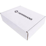 Zwart Herrmans Ergo 84B 120 mm ergonomisch handvat, zichtbaar in de werkplaatsverpakking van 30 stuks.