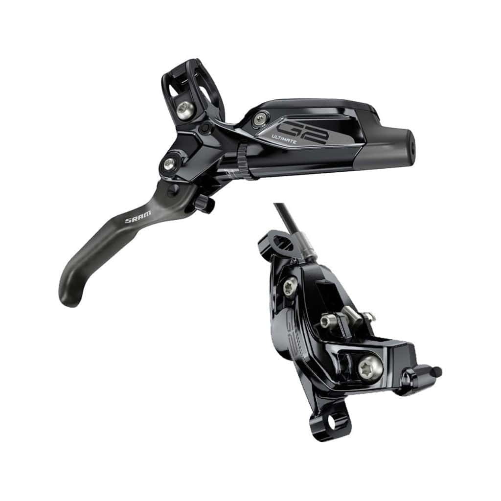 Zwarte Sram Rem G2 Ultimate A2 Cb Db schijfrem voor MTB met remklauw en schijf, geschikt voor mountainbikes.