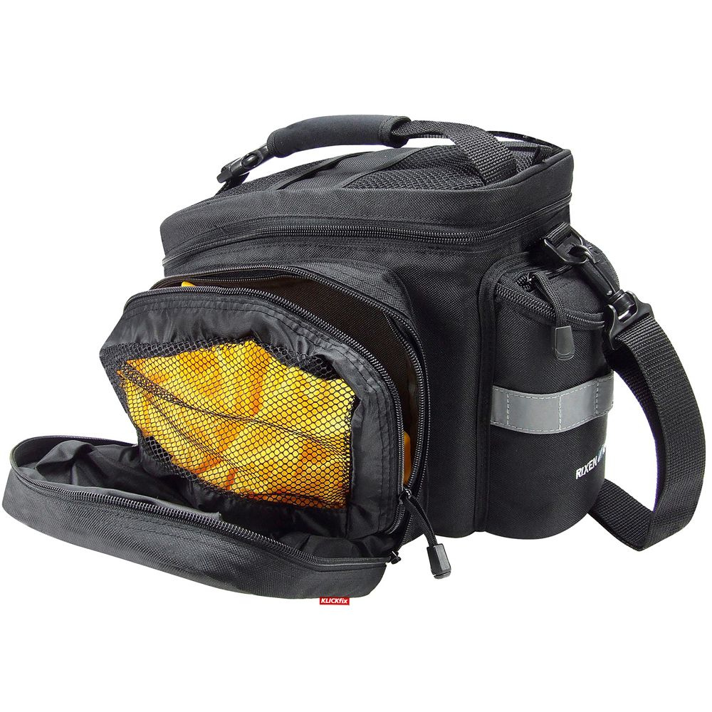 KLICKfix bagagedragertas met handvat en stevige constructie, geschikt voor veilig transport van bagage.