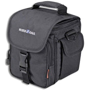 Zwarte KLICKfix Allrounder Mini fietsstuurtas met 3,5 liter capaciteit, compact design, voor fietsaccessoires en bagage.