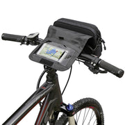 KLICKfix Smartbag Touch stuurtas in zwart-rood, 1,8 liter, fietstas met verstelbare riem en reflecterende details