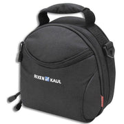 Zwarte KLICKfix Smile stuurtas voor fiets, slank ontwerp, 3,5 liter capaciteit, geschikt voor fietstassen en accessoires