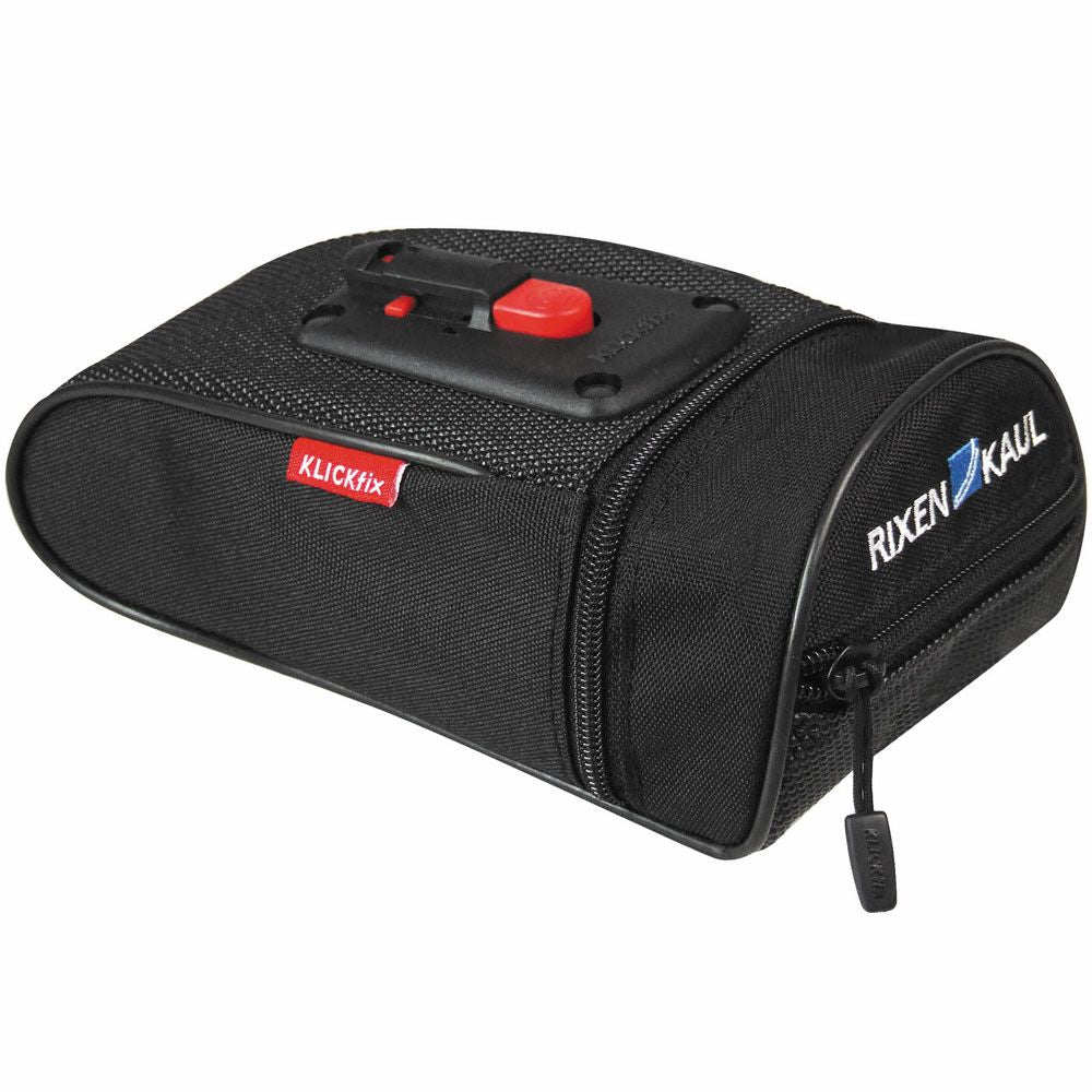 KLICKfix Micro 150 Plus zadeltas van 1,1 liter met zadeladapter, compacte fietsaccessoire voor kleine spullen