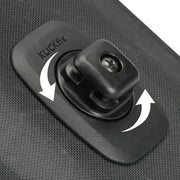 Zwart KLICKfix Telefoonhoesje Light M met Quad Mini Adapter voor telefoons, geschikt voor fietsen en accessoires.