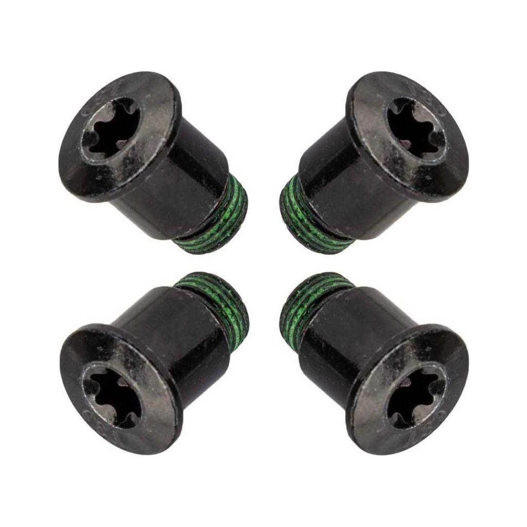 Zwart Sram Kettingblad Rival D1 Boutset voor racefiets met bladbout bevestiging, zichtbaar op de afbeelding.