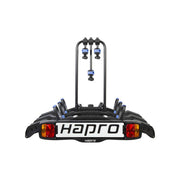 Hapro Atlas Active III fietsendrager voor trekhaak, kantelbaar, zwart en blauw, geschikt voor 3 fietsen, 7-polige aansluiting