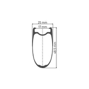 Achterwiel 28 inch DT Swiss ARC1400 Dicut 48 SH carbon zwart voor racefiets, met naaf en wielrand zichtbaar.