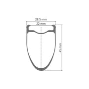 Voorwiel 28" DT Swiss ERC1400 Dicut 45 DB Disc CL Carbon racefiets wiel met schijfrem, zwart, lichtgewicht en aerodynamisch