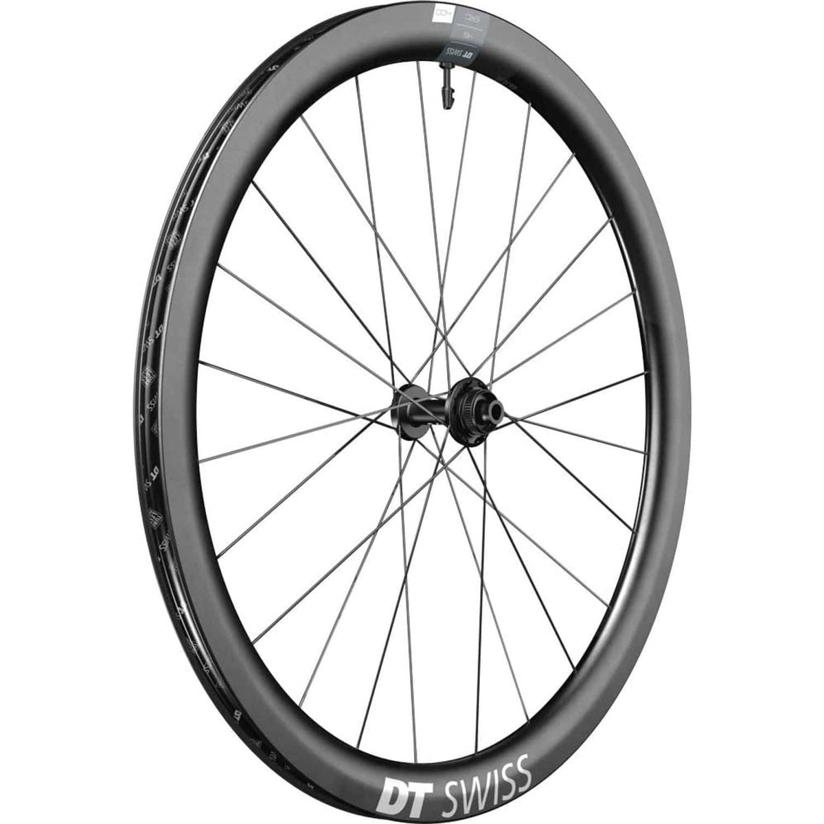 Voorwiel 28 inch DT Swiss ERC1400 Dicut 45 DB Disc CL carbon racefiets wiel met schijfremmen en aerodynamisch ontwerp