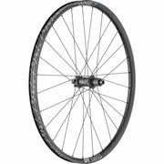 Zwart MTB achterwiel 27,5" DT Swiss H1900 Spline 30 met schijfrem, 12V Boost, aluminium, voor fiets.