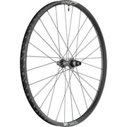 Achterwiel MTB DT Swiss M1900 Spline 30 XD 11/12V Boost Disc CL aluminium zwart, met zwart wiel en disc rem.