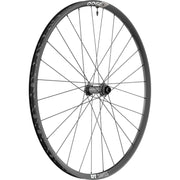 Zwart voorwiel 29" DT Swiss X1900 Spline 25 Boost Disc Zilverkleurige aluminium gravel wiel, zichtbaar met disc rem en stevige constructie
