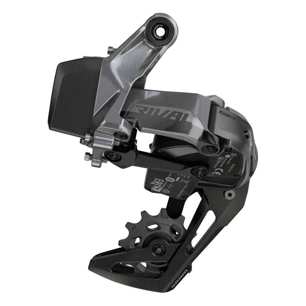 Sram Rival eTap AXS D1 XPLR achterderailleur, zwart aluminium, voor 12V e-bike met max 44T tandwiel.