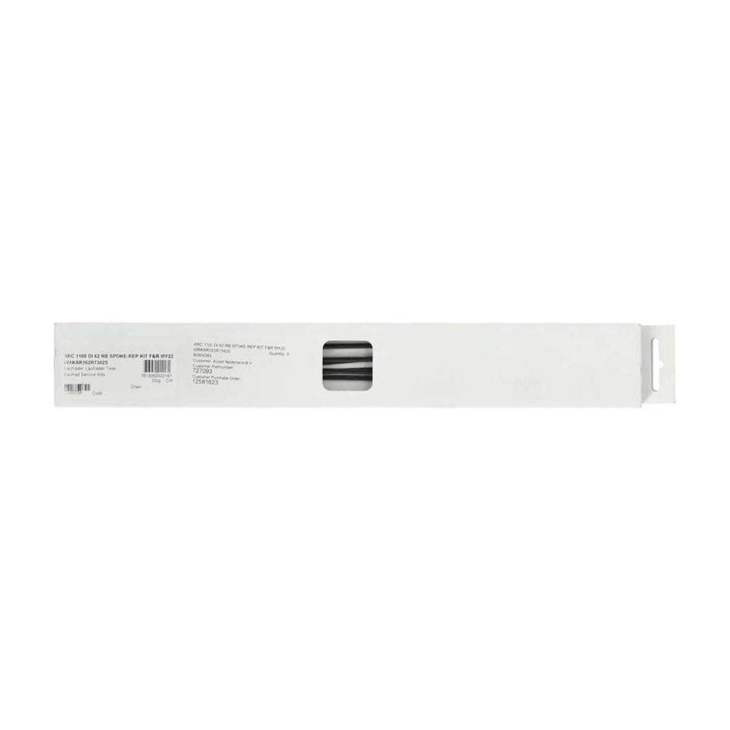 Zwart DT Swiss ARC1400 Dicut 62 spaakkit voor voor- en achterwielen, set van 6 stuks, inclusief spaken en nippels
