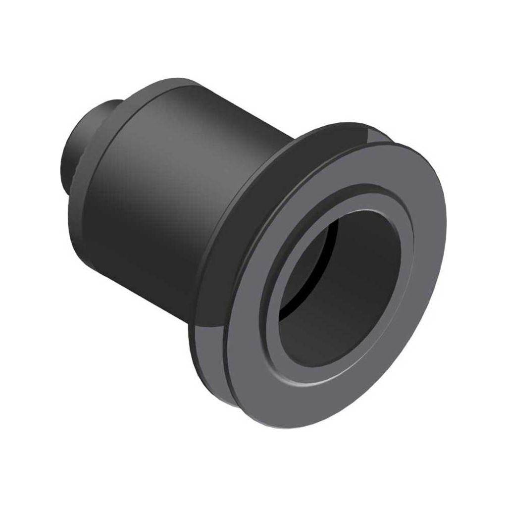 Zwarte DT Swiss naaf met DT eindbus A 190/240 MTB, 135x5 mm, geschikt voor mountainbikes, zichtbaar in de afbeelding.