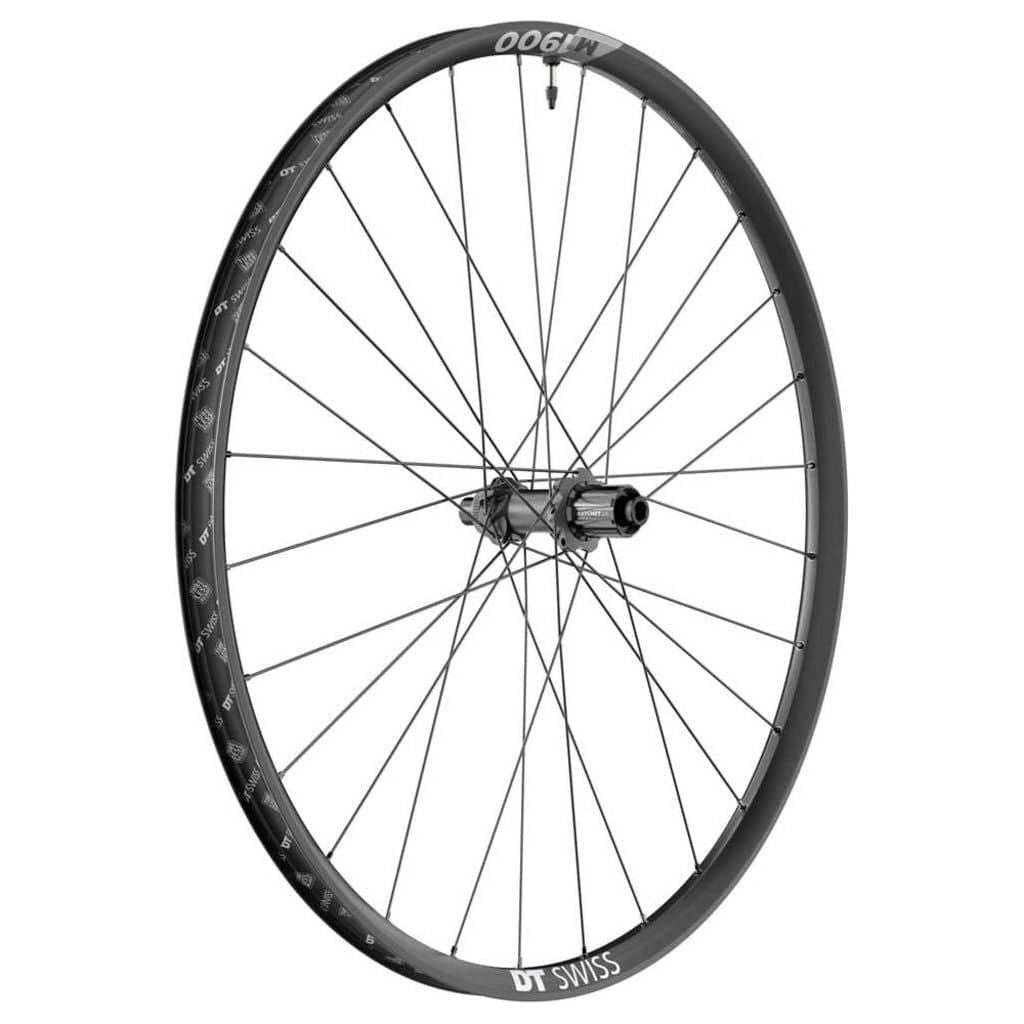 Zwart achterwiel voor mountainbike, DT Swiss M1900 Spline 30, 29 inch, aluminium, 10/11V disc, CL, lichte en stevige MTB-wielen