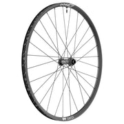 Zwart 29-inch DT Swiss X1900 Spline 25 MTB voorwiel met discklauw en aluminium velg, geschikt voor mountainbikes