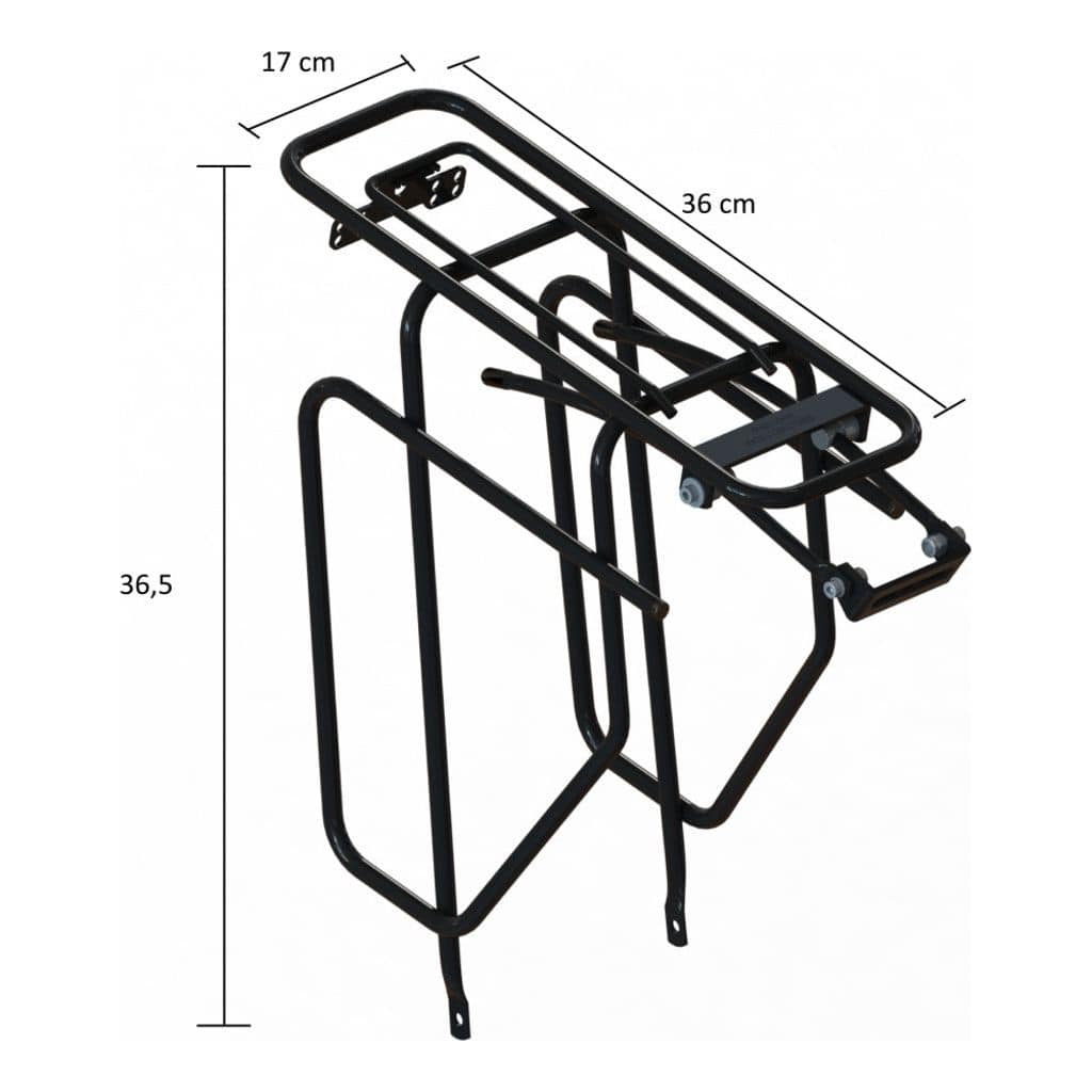 Achterdrager 28 Steco Tubic Slim Carrier Zwart - Le Coq Wielerartikelen