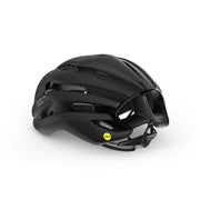 MET racefiets helm Trenta Mips met aerodynamisch ontwerp en ventilatieopeningen, geschikt voor wielrenners en hoge snelheid.
