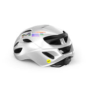 MET Rivale Mips racefietshelm met aerodynamisch ontwerp en ventilatie, geschikt voor wielrenners op de weg.