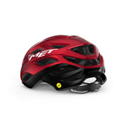 Racefiets helm MET Estro Mips met ventilatiegaten en verstelbare riem, ontworpen voor veilig fietsen.