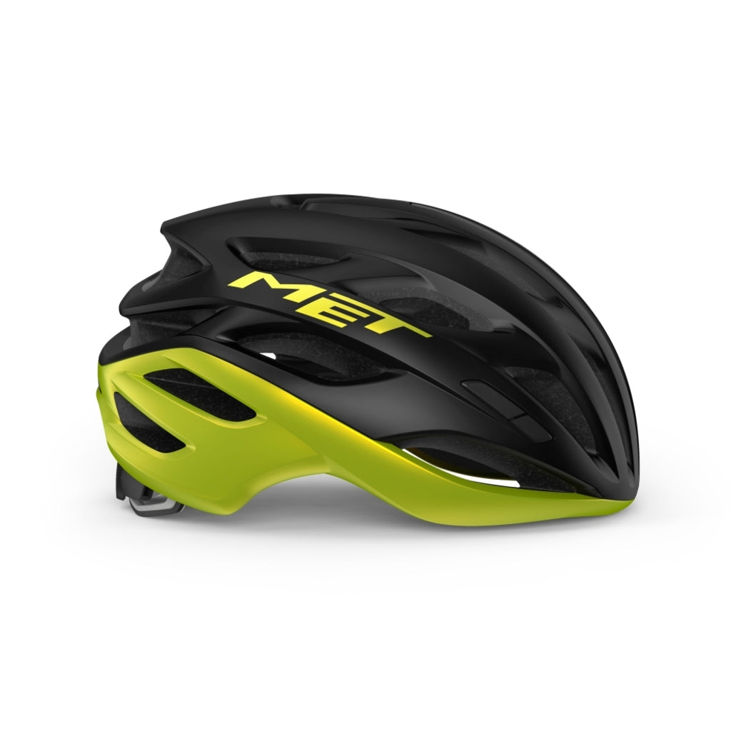 MET Racefiets Helm Estro Mips, lichtgewicht en aerodynamisch met ventilatieopeningen, geschikt voor wielrenners.