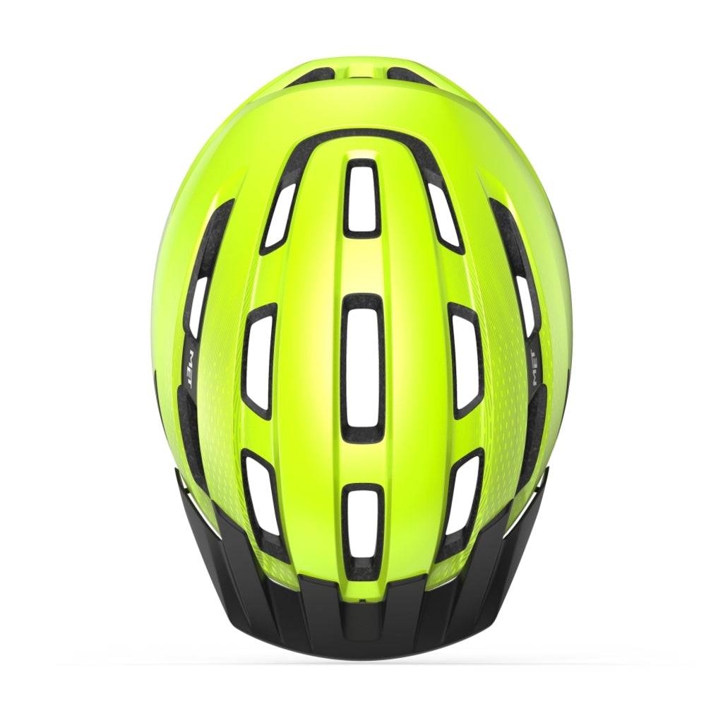 MET MTB fietshelm Downtown met ventilatiegaten en verstelbare riem, geschikt voor mountainbiken en veiligheid.